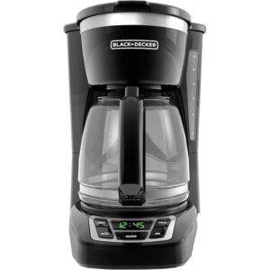 BLACK+DECKER 12-Cup Digital Coffee Maker, Programmable, Washable Basket Filter, Sneak-A-Cup, Auto Brew, Water Window, Keep Hot Plate, Black BLACK+DECKER 12-Cup Digital Coffee Maker, Programmable, Washable Basket Filter, Sneak-A-Cup, Auto Brew, Water Window, Keep Hot Plate, Black
