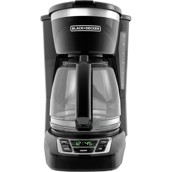 BLACK+DECKER 12-Cup Digital Coffee Maker, Programmable, Washable Basket Filter, Sneak-A-Cup, Auto Brew, Water Window, Keep Hot Plate, Black BLACK+DECKER 12-Cup Digital Coffee Maker, Programmable, Washable Basket Filter, Sneak-A-Cup, Auto Brew, Water Window, Keep Hot Plate, Black