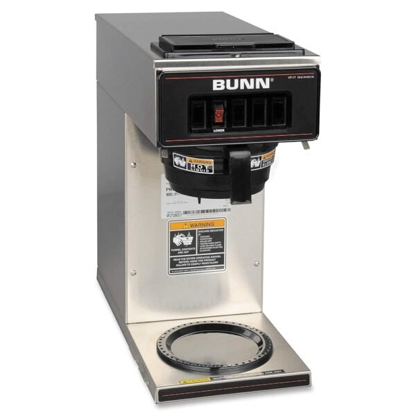 BUNN 13300.0001 VP17-1SS Pourover Coffee Brewer with 1-Warmer, Stainless Steel, Silver, Standard