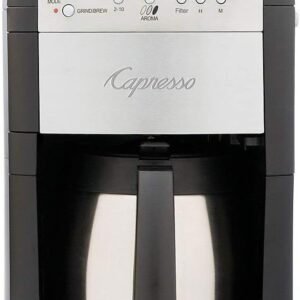 Capresso 465 CoffeeTeam TS 10-Cup Digital Coffeemaker with Conical Burr Grinder and Thermal Carafe