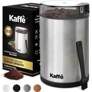 Kaffe One-Touch Coffee Grinder Electric w/Cleaning Brush (3 oz) - Stainless Steel - Coffee Grinders for Home Use - Up to 12 Cups of Coffee per Grind - Easy On/Off Coffee Bean... Kaffe One-Touch Coffee Grinder Electric w/Cleaning Brush (3 oz) - Stainless Steel - Coffee Grinders for Home Use - Up to 12 Cups of Coffee per Grind - Easy On/Off Coffee Bean...