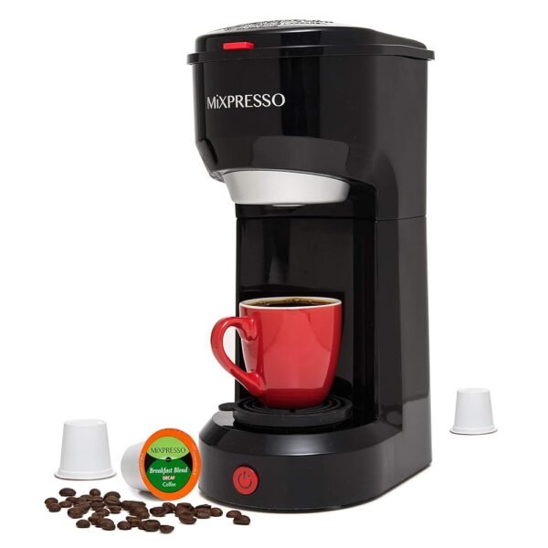 Mixpresso 2 in 1 Brewer Single Serve Coffee Maker for K Capsule and Ground Coffee, Single Cup Coffee Machine, Compact Size Mini Coffee Maker, Quick Brew Technology 14oz Black... Mixpresso 2 in 1 Brewer Single Serve Coffee Maker for K Capsule and Ground Coffee, Single Cup Coffee Machine, Compact Size Mini Coffee Maker, Quick Brew Technology 14oz Black...