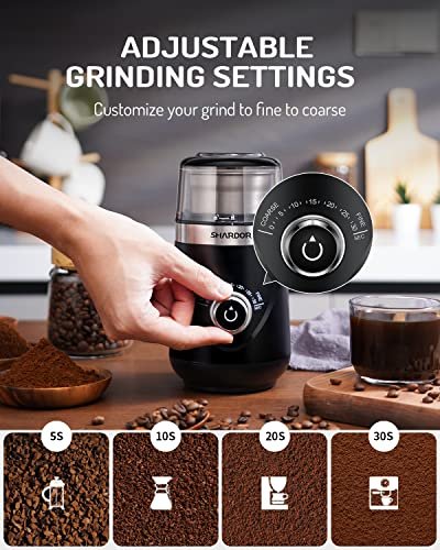 SHARDOR CG638B-2 Coffee Grinder Review: Adjustable, Compact, and Efficient