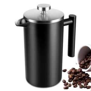 34 OZ Large French Press, Premium Stainless Steel Sturdy Insulated French Press Coffee Maker, 4-8 Cups French Coffee Press, Tea Presses for Home Kitchen Caming Loose Tea,... 34 OZ Large French Press, Premium Stainless Steel Sturdy Insulated French Press Coffee Maker, 4-8 Cups French Coffee Press, Tea Presses for Home Kitchen Caming Loose Tea,...