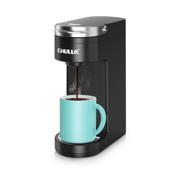 CHULUX Slim Single Serve Coffee Maker for K Cup, Mini Travel One Cup Coffee Machine for Home, Desk, Kitchen and Bedroom, Fits Travel Mug, Matte Black CHULUX Slim Single Serve Coffee Maker for K Cup, Mini Travel One Cup Coffee Machine for Home, Desk, Kitchen and Bedroom, Fits Travel Mug, Matte Black