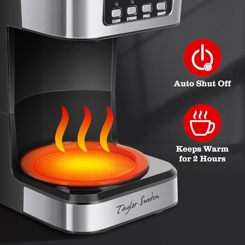Does the Taylor Swoden 12-Cup Programmable Coffee Maker review reveal top drip coffee machine features worth it?