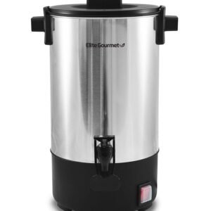 Elite Gourmet CCM-035 Maxi-Matic 30 Cup Stainless Steel Coffee Urn Removable Filter For Easy Cleanup, Two Way Dispenser with Cool-Touch Handles Electric Coffee Maker Urn,...