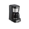 Hamilton Beach 5 Cup Drip Coffee Maker with Easy FrontFill Basket, Compact Design, Programmable Clock, Glass Carafe, Auto Pause and Pour, Black & Stainless Steel (46111)
