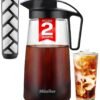Mueller Cold Brew Coffee Maker, 64 oz Tritan Fortified Pitcher, Pour Spout Handle Lid, Resilient & Leak-Proof for Iced Coffee Tea