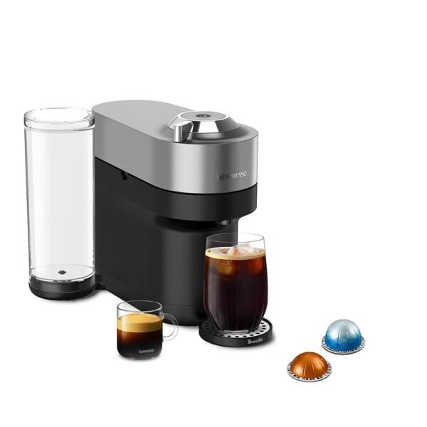 Nespresso Vertuo Pop+ Deluxe Coffee and Espresso Maker by Breville, Titan Nespresso Vertuo Pop+ Deluxe Coffee and Espresso Maker by Breville, Titan