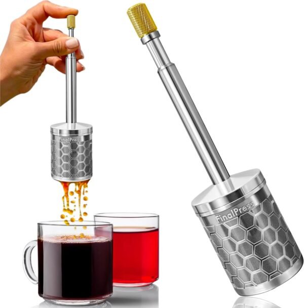 Original Coffee & Tea Maker – Portable Stainless Steel Micro French Press – Patented 3-in-1 Technology for Hot, Iced & Cold Brew – Perfect for Home, Camping & Travel (UPGRADED V2) Original Coffee & Tea Maker – Portable Stainless Steel Micro French Press – Patented 3-in-1 Technology for Hot, Iced & Cold Brew – Perfect for Home, Camping & Travel (UPGRADED V2)