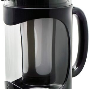 Primula Burke Deluxe Cold Brew Iced Coffee Maker, Comfort Grip Handle, Durable Glass Carafe, Removable Mesh Filter, Perfect 6 Cup Size, Dishwasher Safe, 1.6 qt, Black