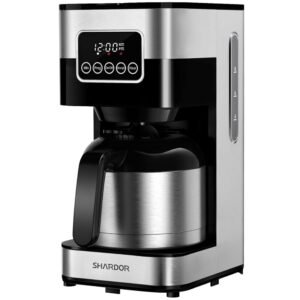 SHARDOR Programmable Coffee Maker with Thermal Carafe, Drip Coffee Machine with Timer, 8-Cup Coffee Pot with Pause & Serve, Regular & Strong Brew, Auto Shut Off, Touch-Screen,...