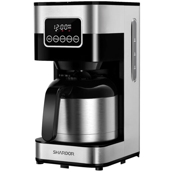 SHARDOR Programmable Coffee Maker with Thermal Carafe, Drip Coffee Machine with Timer, 8-Cup Coffee Pot with Pause & Serve, Regular & Strong Brew, Auto Shut Off, Touch-Screen,...