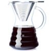 Unbreakable - Pour Over Coffee Maker with Permanent Stainless Filter 32 fl oz, Thickened Heat-Resistant Borosilicate Glass Dripper Coffee Brewer, Stovetop Safe