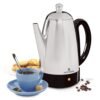 West Bend 54159 Classic Stainless Steel Electric Coffee Percolator with Heat Resistant Handle and Base Features Detachable Cord, 12-cup, Silver West Bend 54159 Classic Stainless Steel Electric Coffee Percolator with Heat Resistant Handle and Base Features Detachable Cord, 12-cup, Silver